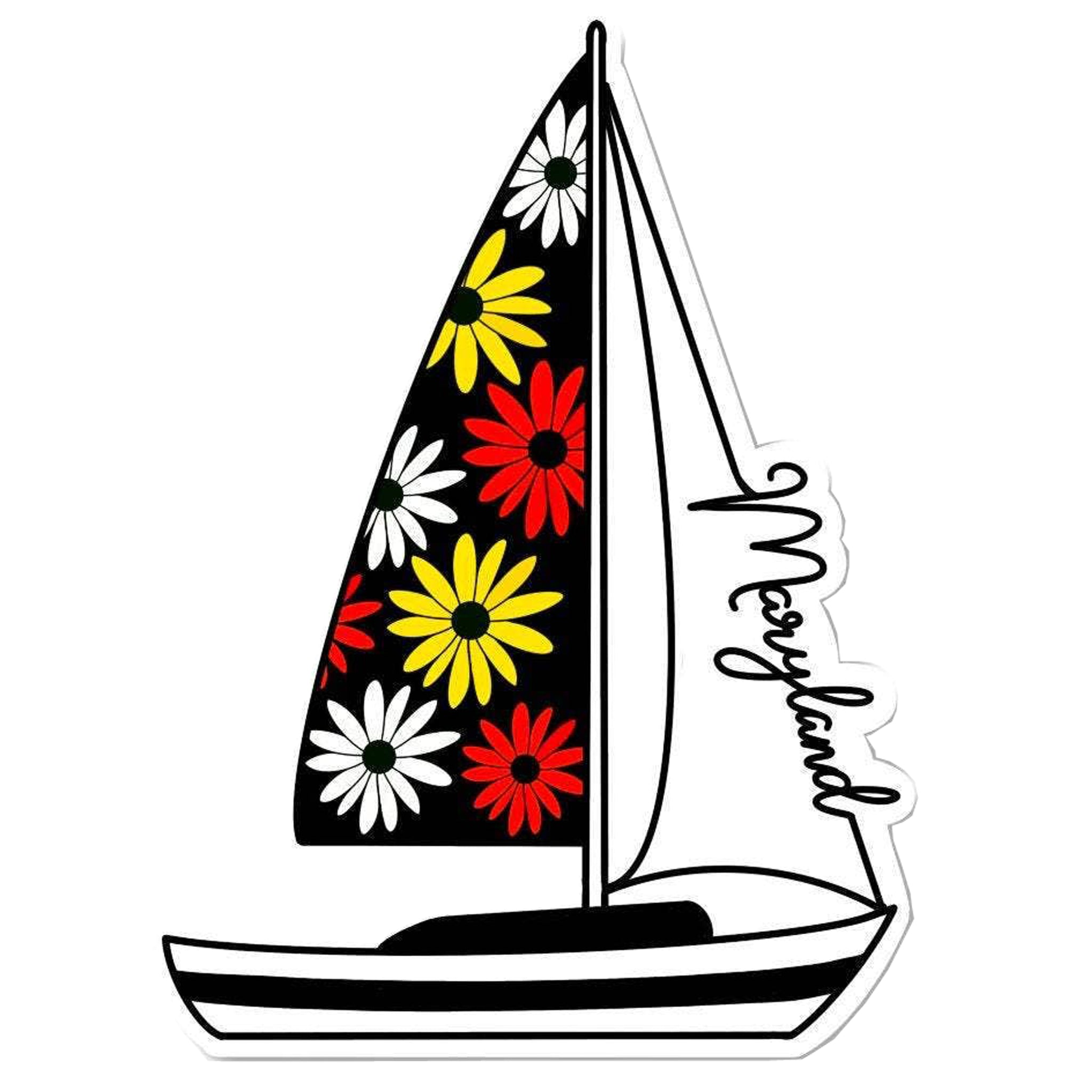 Maryland Flowers Sailboat Vinyl Sticker – The Maryland Store