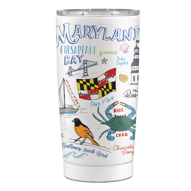 Maryland State Icons Stainless Steel Tumbler