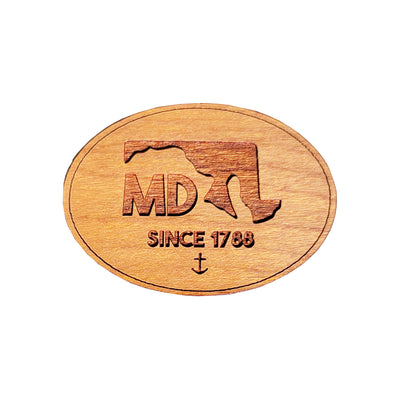 Maryland State Laser Engraved Wood Magnet
