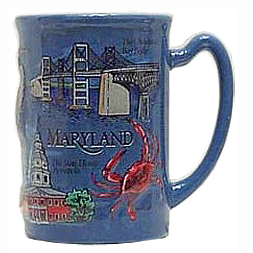 Maryland Symbols & Landmarks Raised Design Coffee Mug