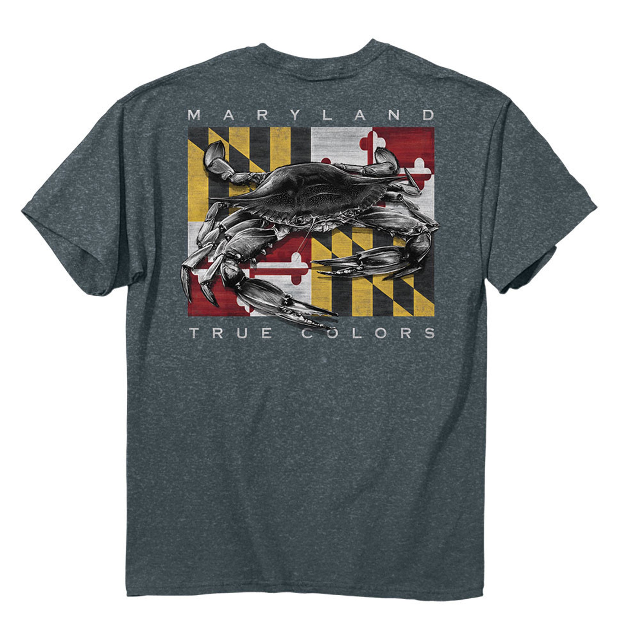 Baltimore Maryland Crab Orioles Ravens Colors Tshirt Gray