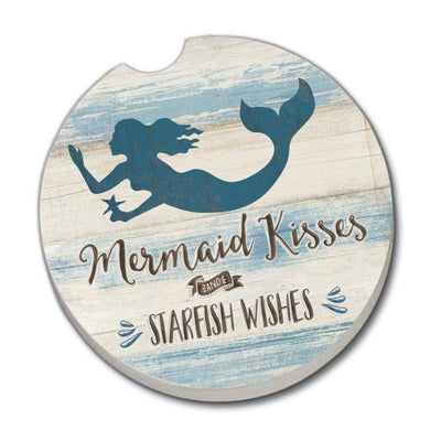 Mermaid Kisses Absorbent Stone Car Coaster