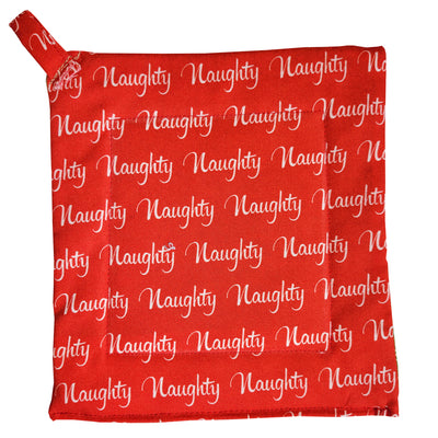 Potholder Square - Naughty or Nice (red side)