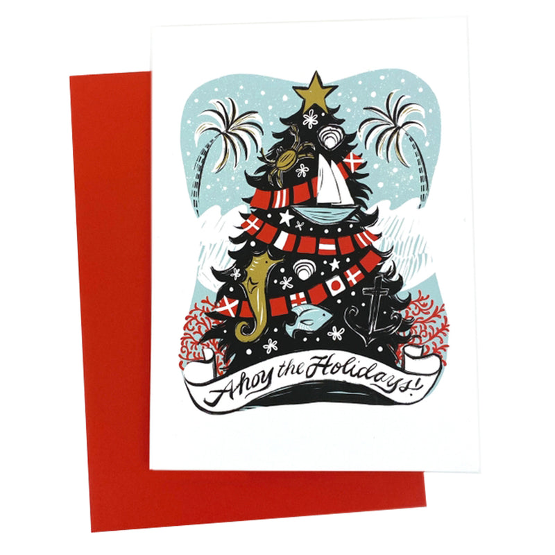 Nautical Holidays Christmas Card - Ahoy The Holidays!