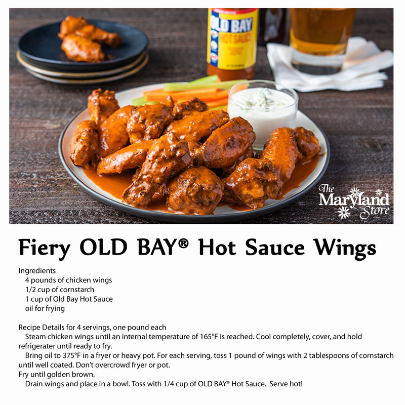 Fiery Old Bay Hot Sauce Chicken Wings Recipe from The Maryland Store