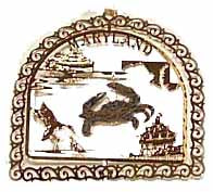 Maryland Symbols Brass Ornament