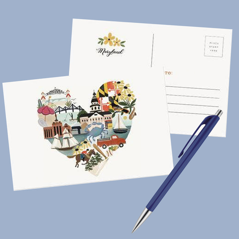 Postcard Deluxe - Maryland Collage Heart Scene