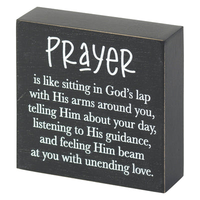 Prayer In God's Lap Tabletop Wood Block