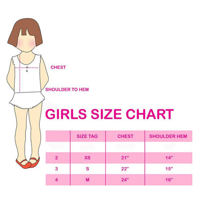 Blue Stripe Crab Applique Girl's Dress - Size Chart