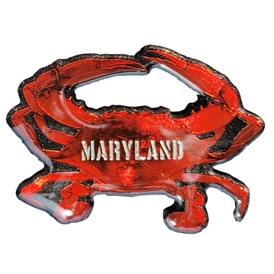 Red Crab Maryland Foil Decowood Magnet