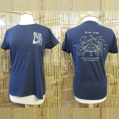  Women's Blue Crab Anatomy T-Shirt