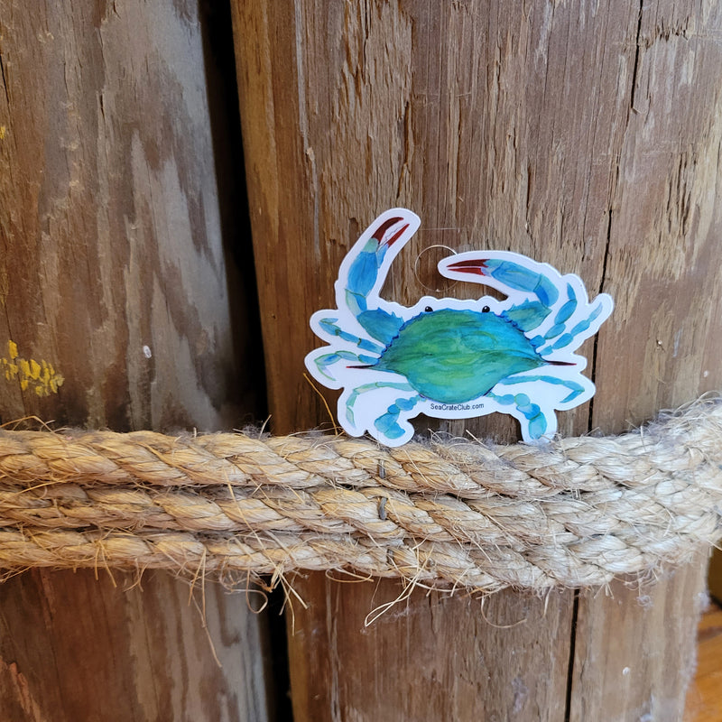 Watercolor Crab MINI Sticker Decal Scene