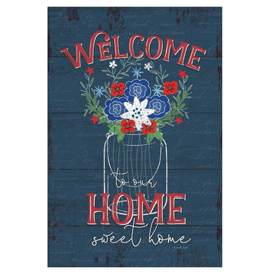 Print Block - Welcome home sweet home (flowers)