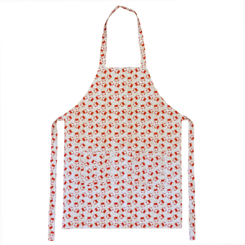 Whimsical Reds Crab Apron Full