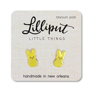 Yellow Peep Bunny Lilliput Earrings