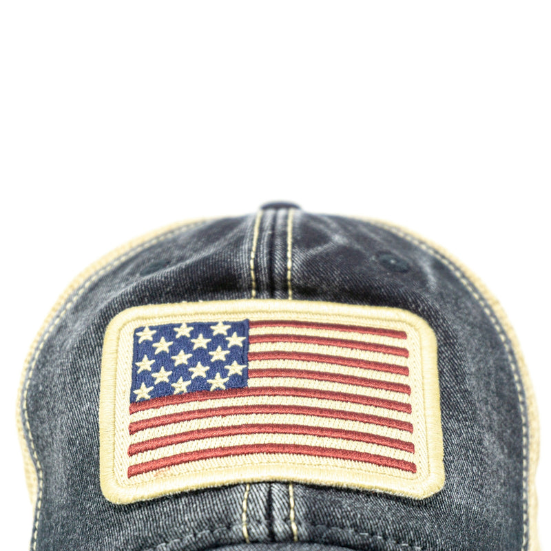 1812 USA Flag Patch Trucker Hat with 15 Stars & 15 Stripes