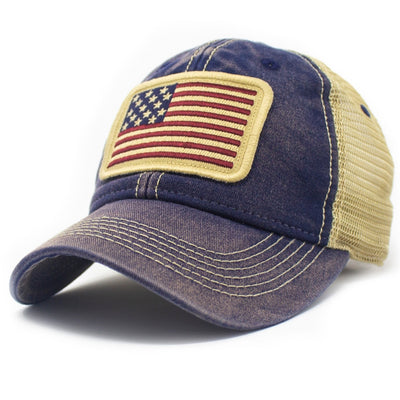 1812 USA Flag Patch Trucker Hat with 15 Stars & 15 Stripes