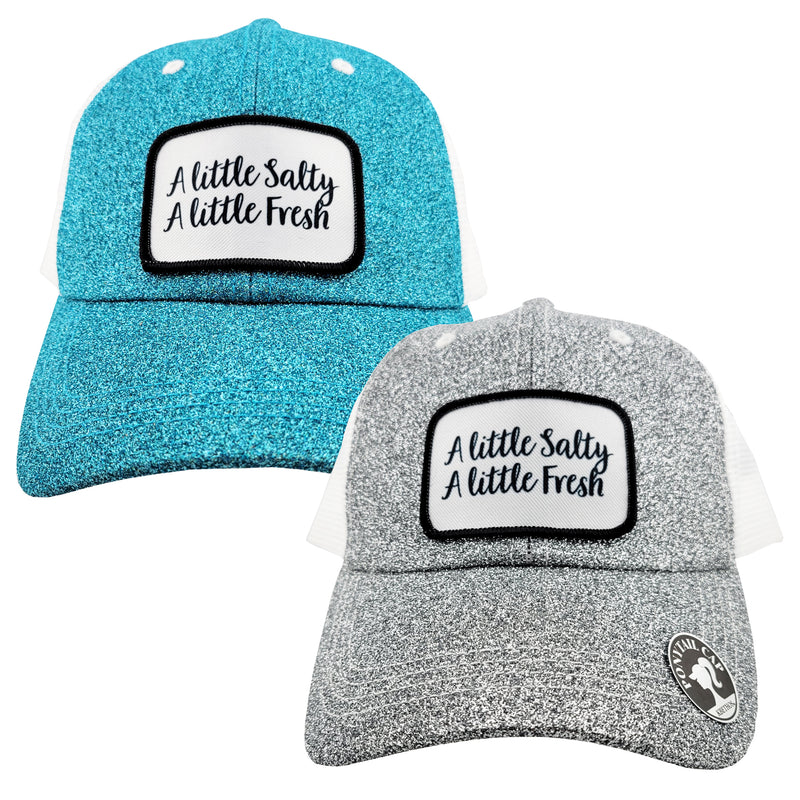 A Little Salty Glitter Ponytail Hat Assorted Colors