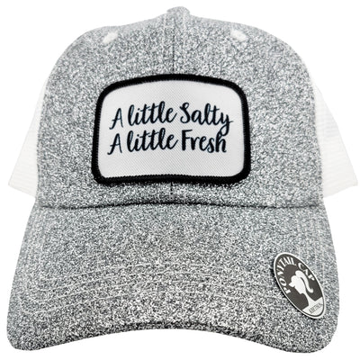 A Little Salty Glitter Ponytail Hat Silver