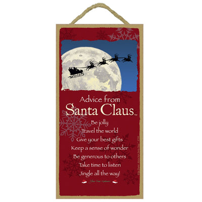 Advice From Santa Claus Wood Sign