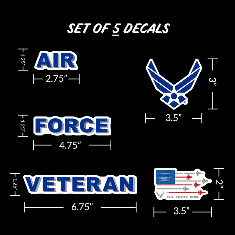 United States Air Force Veteran Set of 5 Vinyl Stickers