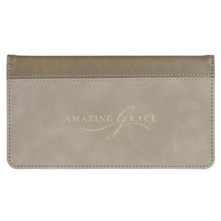 Checkbook Cover - 18 - Amazing Grace Crown Of Thorns (tan)