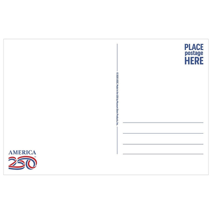 Postcard Light Blue America 250 Officially Licensed (back)