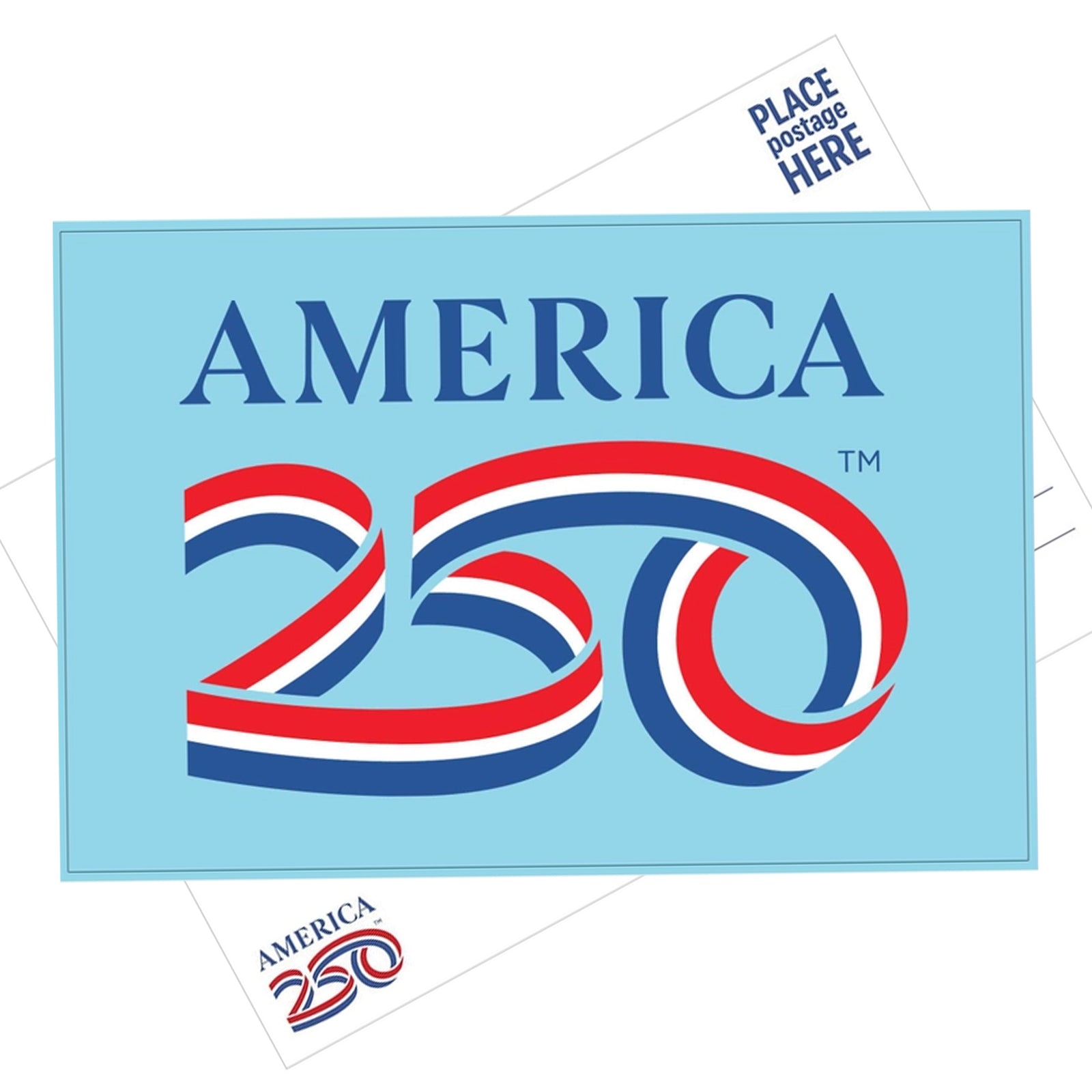 Postcard Light Blue America 250 Officially Licensed