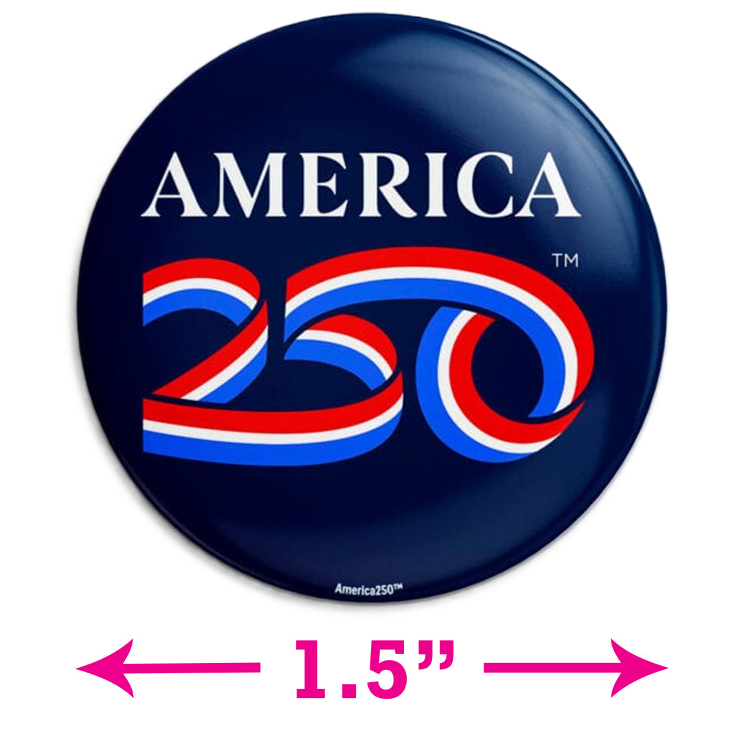 America 250 Officially Licensed Button - Navy Blue Background