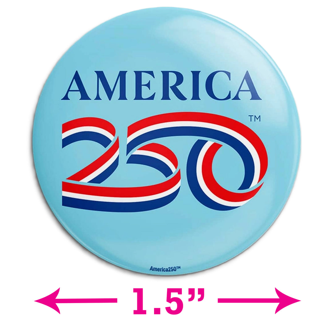America 250 Officially Licensed Button - Light Blue Background