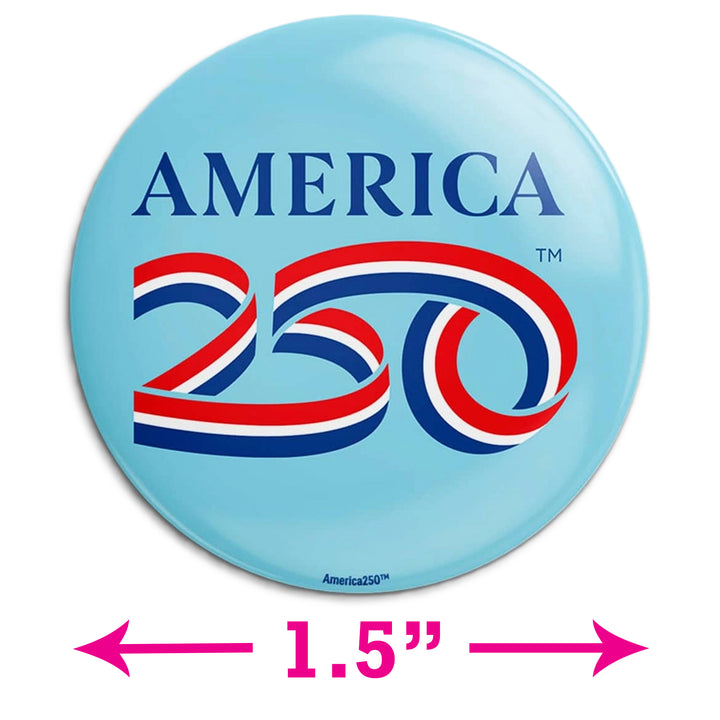 America 250 Officially Licensed Button - Light Blue Background