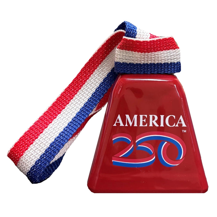 Red cowbell with &