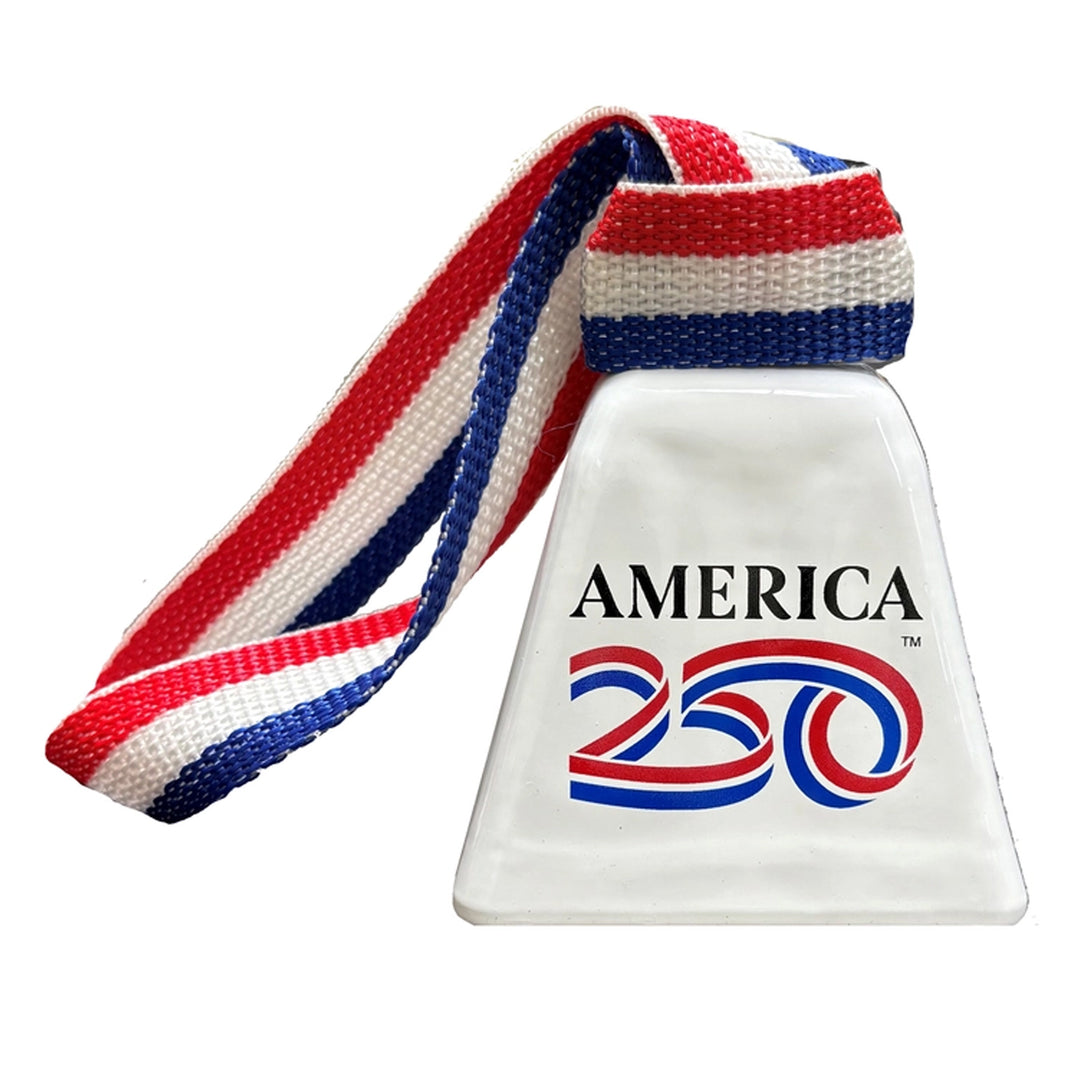 White cowbell with &