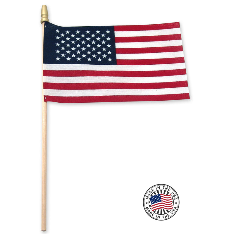 American Flag 4"x6" Mini On Wood Stick