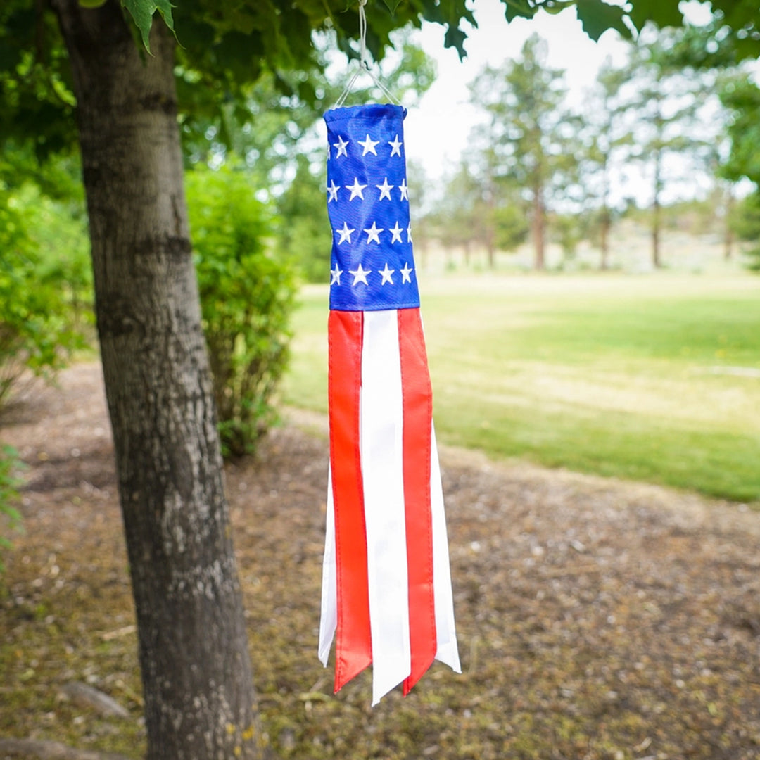 American Flag Embroidered 18" Mini Windsock