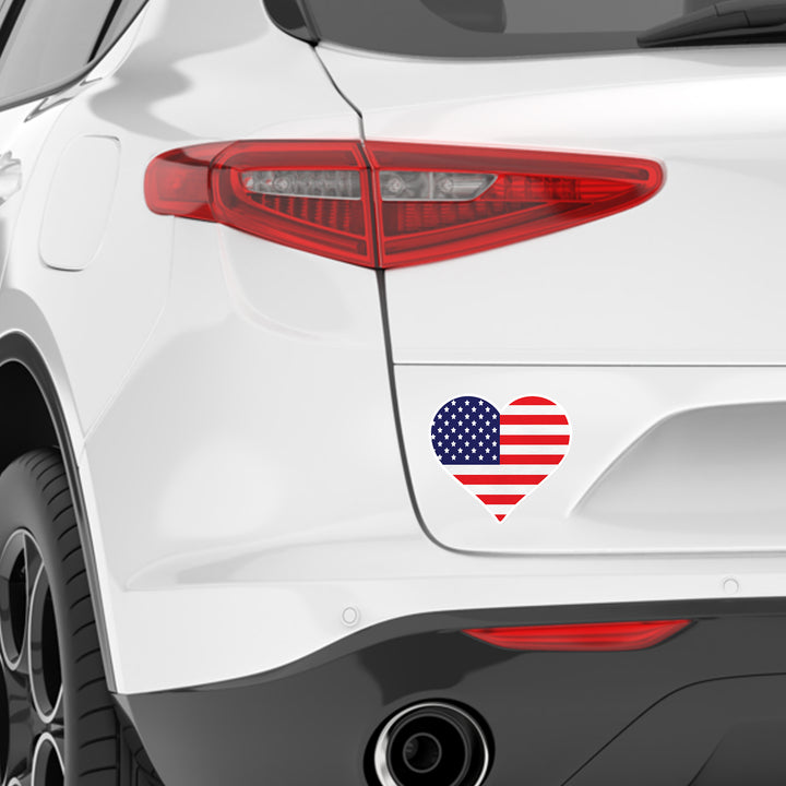 American Flag Heart Die Cut Vinyl Sticker Scene