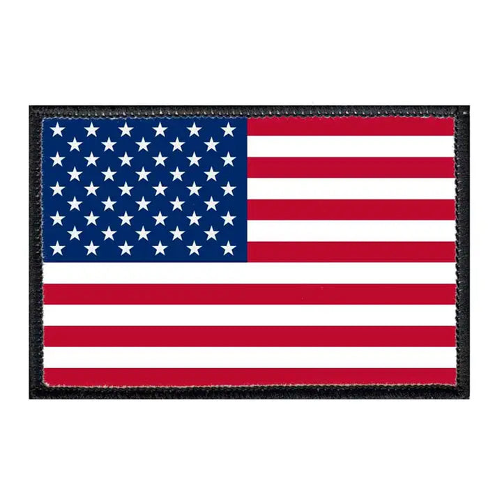 American Flag Embroidered Hook & Loop Patch - USA United States Patriotic Morale Patch