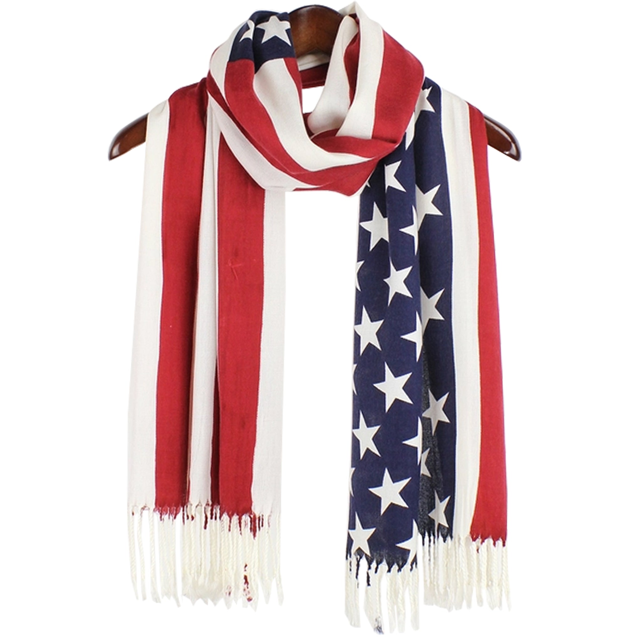 American Flag Pashmina Scarf With Fringe – The Maryland Store