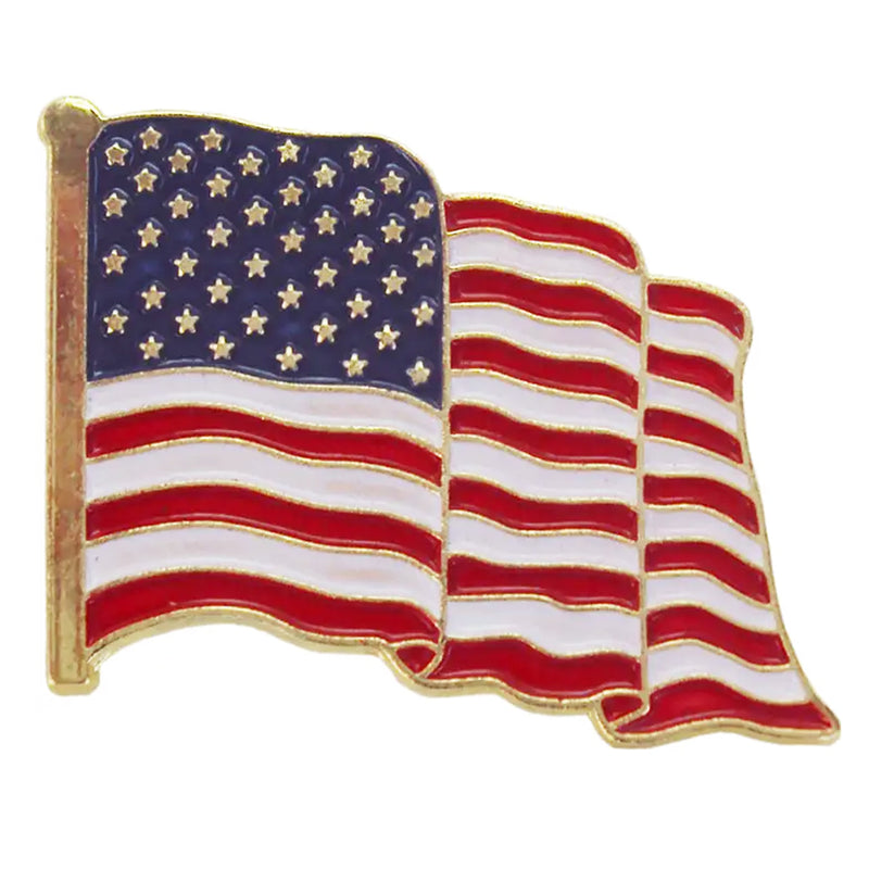 Ripple Waving American Flag Tack Pin (closeup)