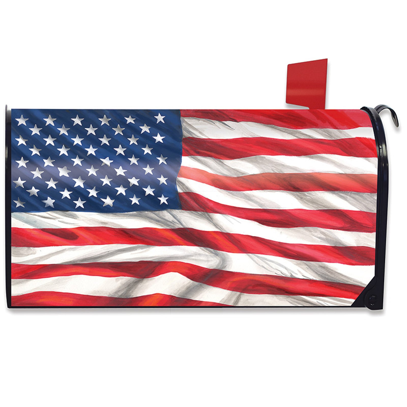 Waving American Flag Mailbox Cover