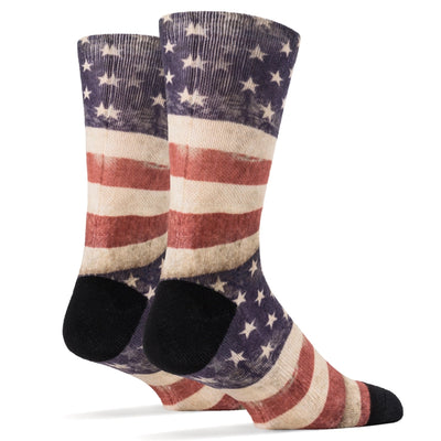 American Flag Weathered Adult Dress Socks