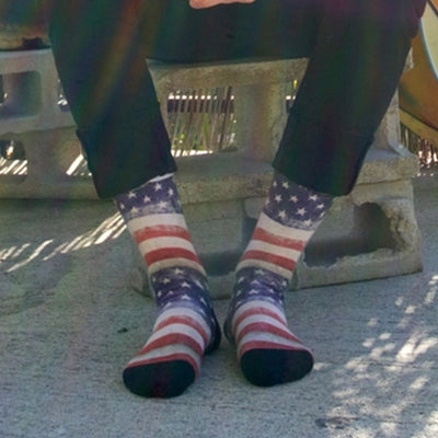 American Flag Weathered Adult Dress Socks