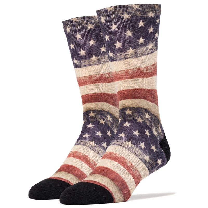 American Flag Weathered Adult Dress Socks