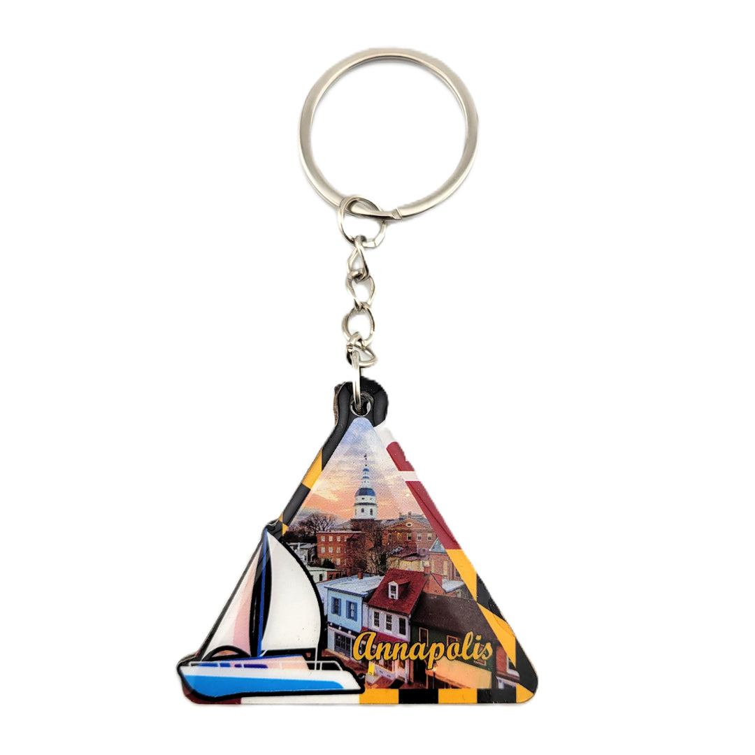 Annapolis Sailboat Triangle Key Ring