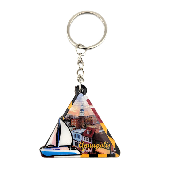 Annapolis Sailboat Triangle Key Ring