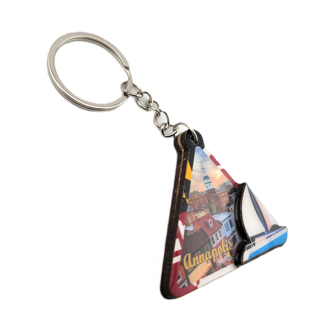 Annapolis Sailboat Triangle Key Ring