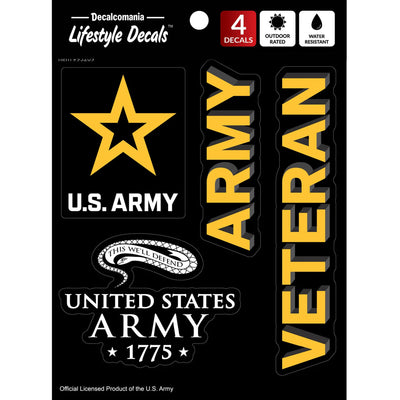 United States Army Veteran Set of 4 Vinyl Stickers