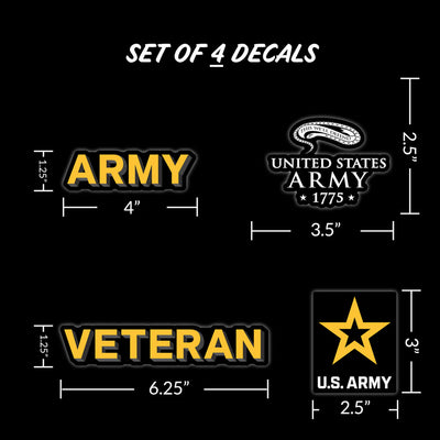 United States Army Veteran Set of 4 Vinyl Stickers