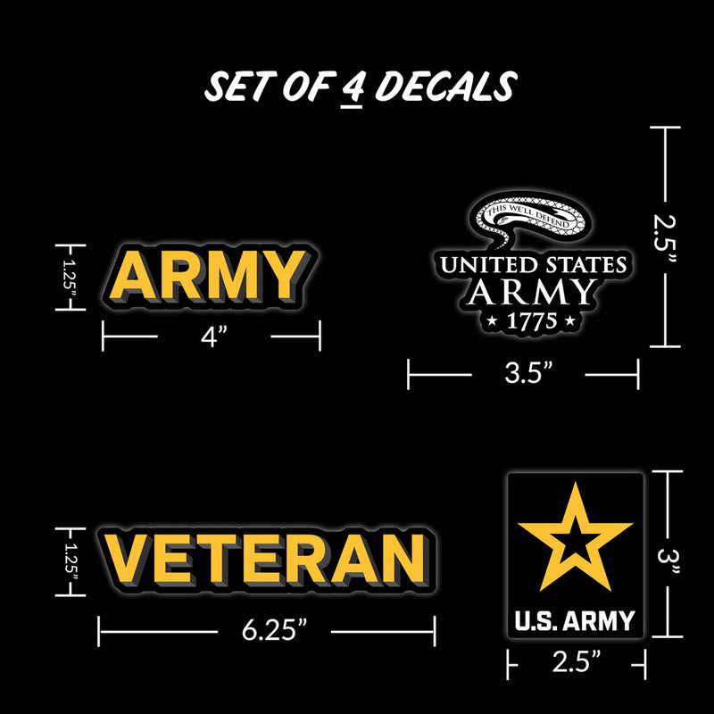 United States Army Veteran Set of 4 Vinyl Stickers