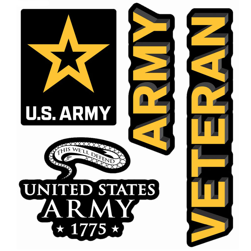 United States Army Veteran Set of 4 Vinyl Stickers